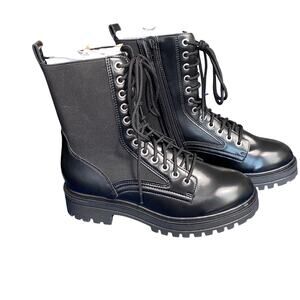 No Boundaries Woman's Black Combat Boots SZ 9 Memory Foam Chunky Grunge Goth Y2k